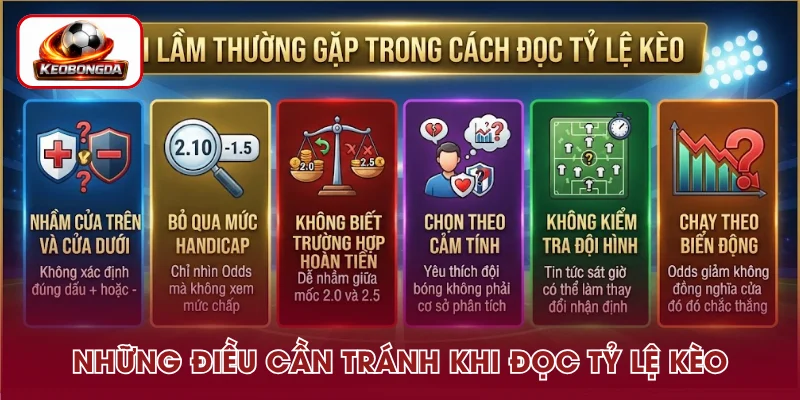 Lỗi thường gặp khi xem và đọc tỷ lệ kèo