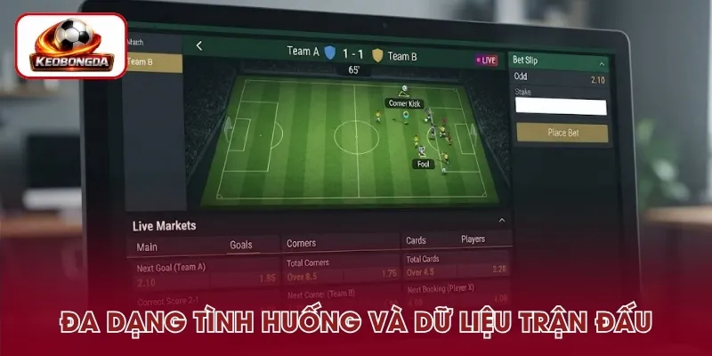 Đa dạng tình huống cùng dữ liệu trận đấu