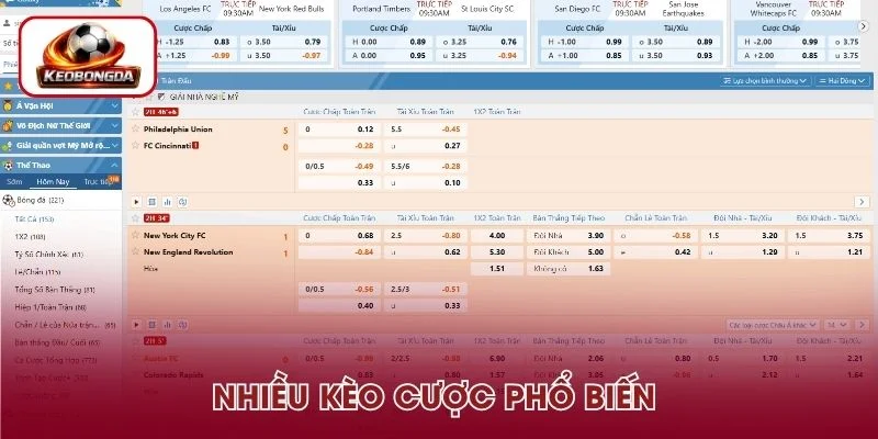 Nhiều loại kèo phổ biến trong bóng đá tại Sin88