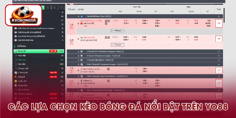 Những loại kèo bóng đá phổ biến tại YO88
